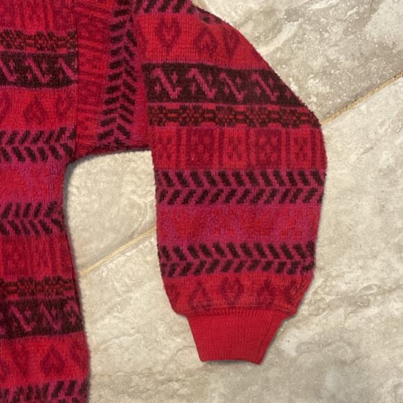 VTG Express French Country Medium Pullover Fleece Jacket Baja Hippie Hoodie - Picture 5 of 8